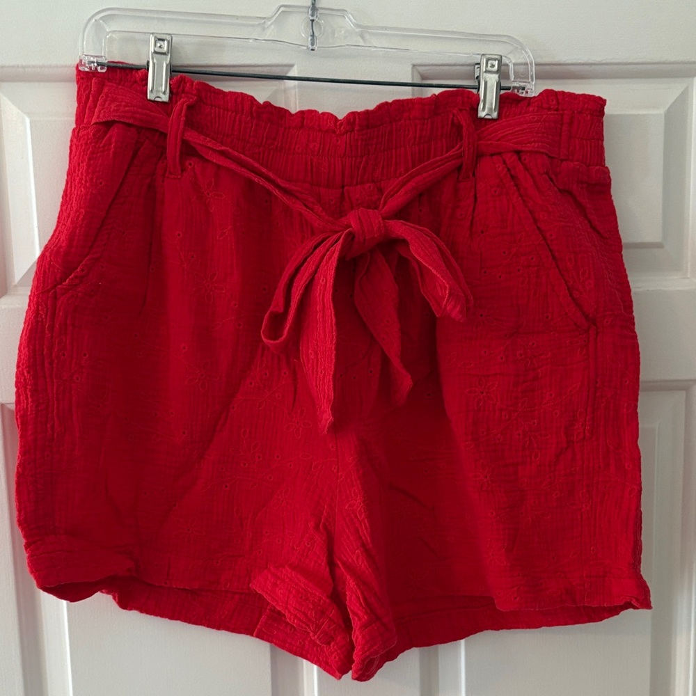 Knox Rose High Waist Red Women's Shorts
